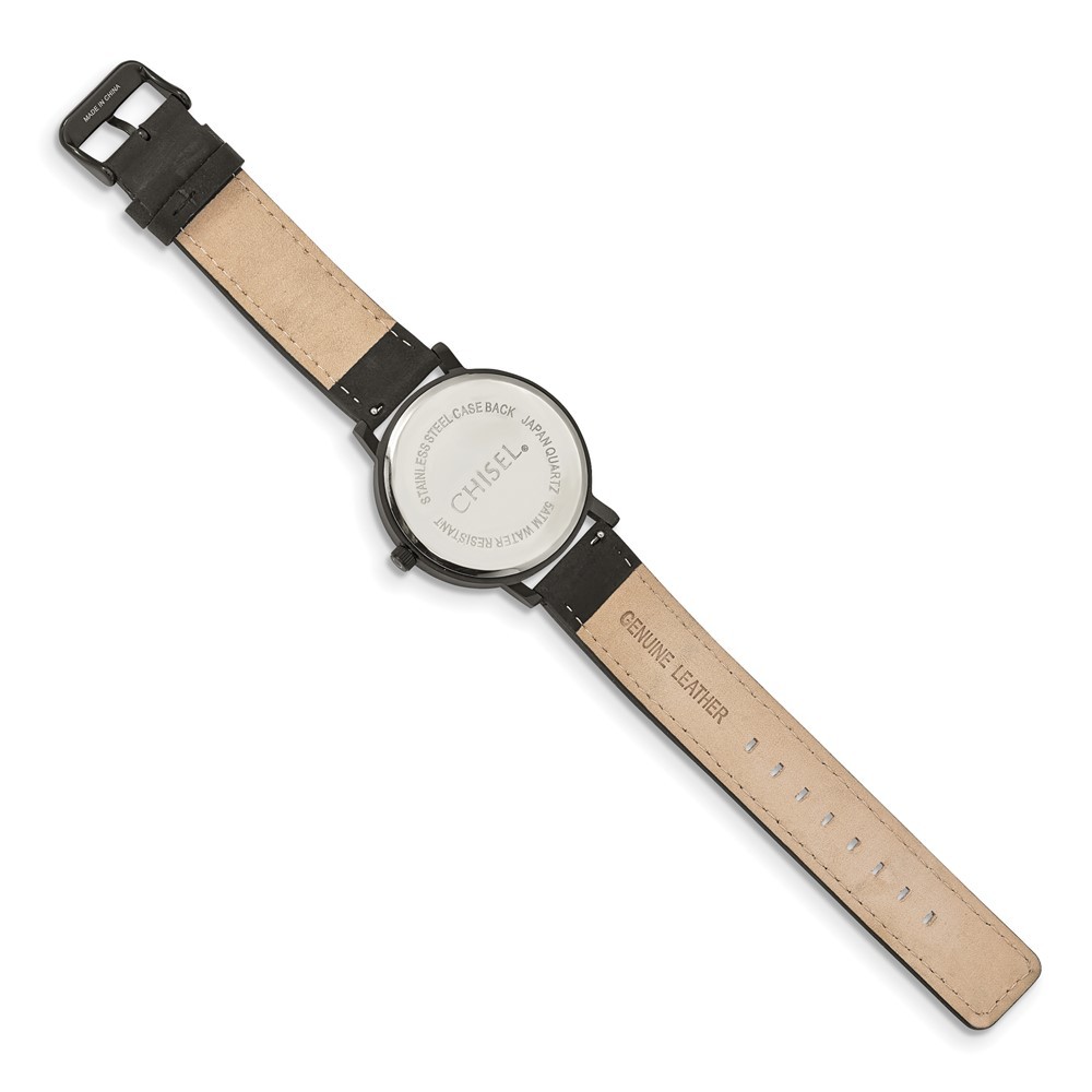 Chisel Matte Black IP-plated Black Dial Wrist Watch, 9 inch Length - Picture 3 of 4